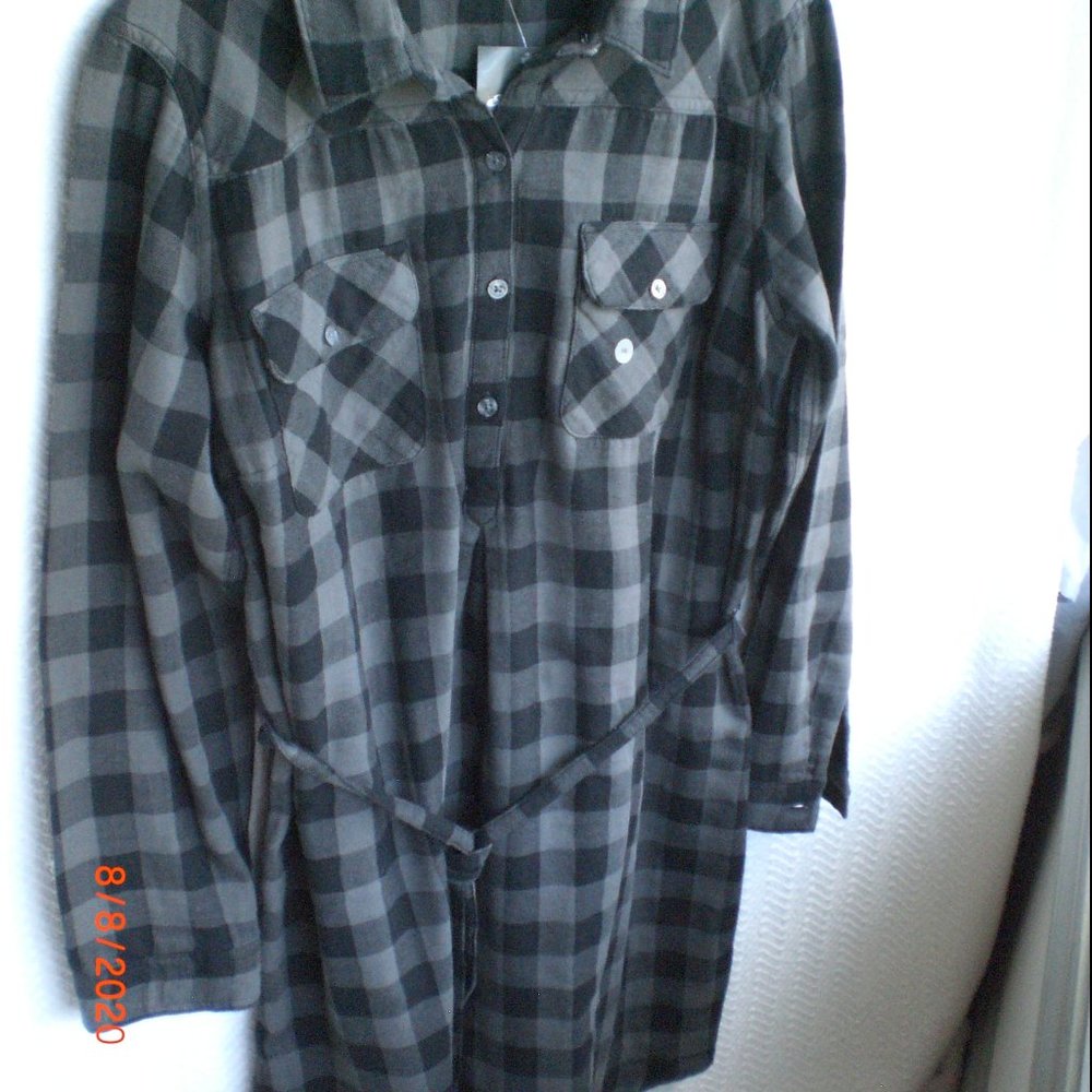 Eddie Bauer Flannel Plaid Top Dress 16